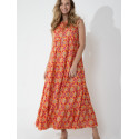 Robe ample style bohème orange et rose Goa