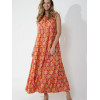 Robe ample style bohème orange et rose Goa