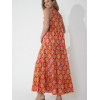 Robe ample style bohème orange et rose Goa